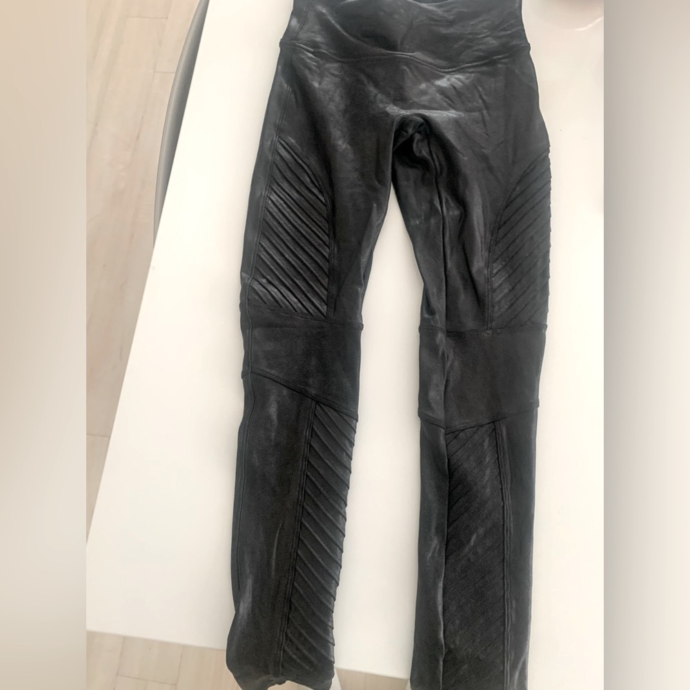 Faux leather spanx leggings